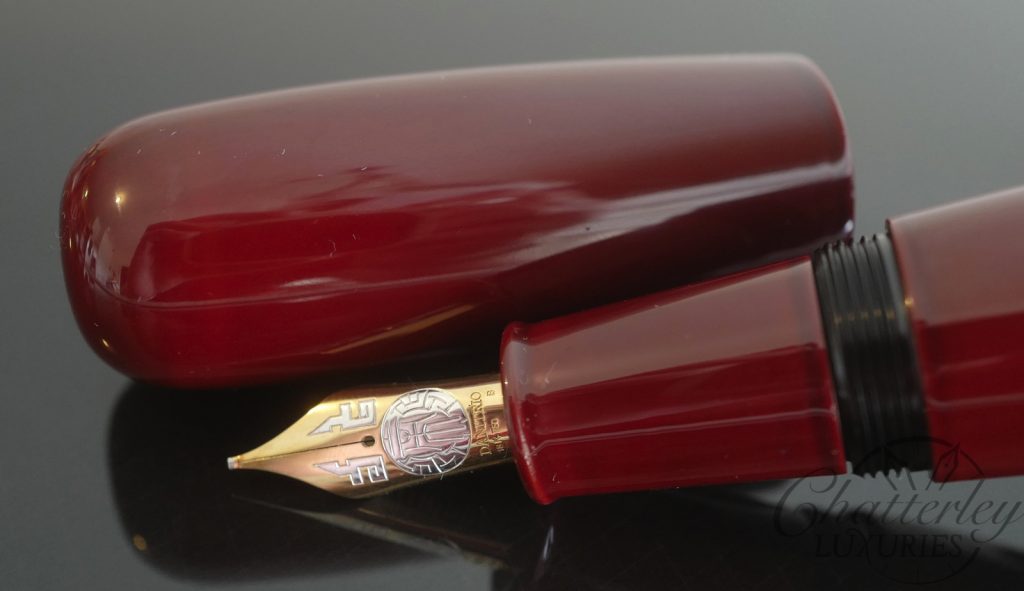 Danitrio Urushi Tame-Nuri Red on 12 sided Oversized Fountain Pen