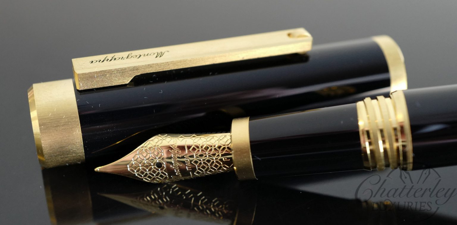 Montegrappa ZERO Fountain Pen Black with gold trim