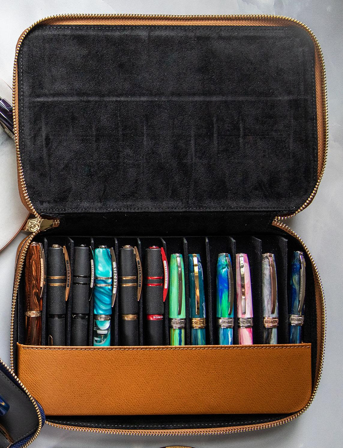 Visconti Luxury Leather Pen Case Collection - Chatterley