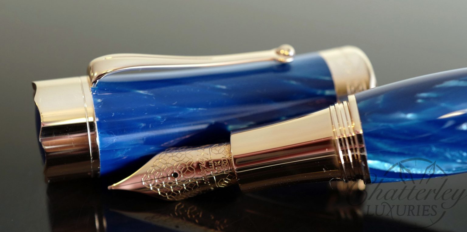 Montegrappa Ferracina Timeless Oversized Turquoise Celluloid Rose Gold Limited Edition Fountain