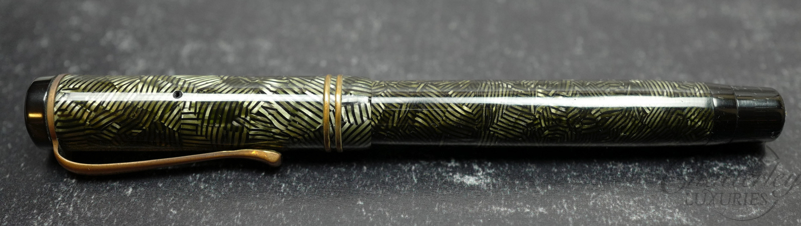 Soennecken 507 Green Candy Stripe Celluloid Fountain Pen - Chatterley