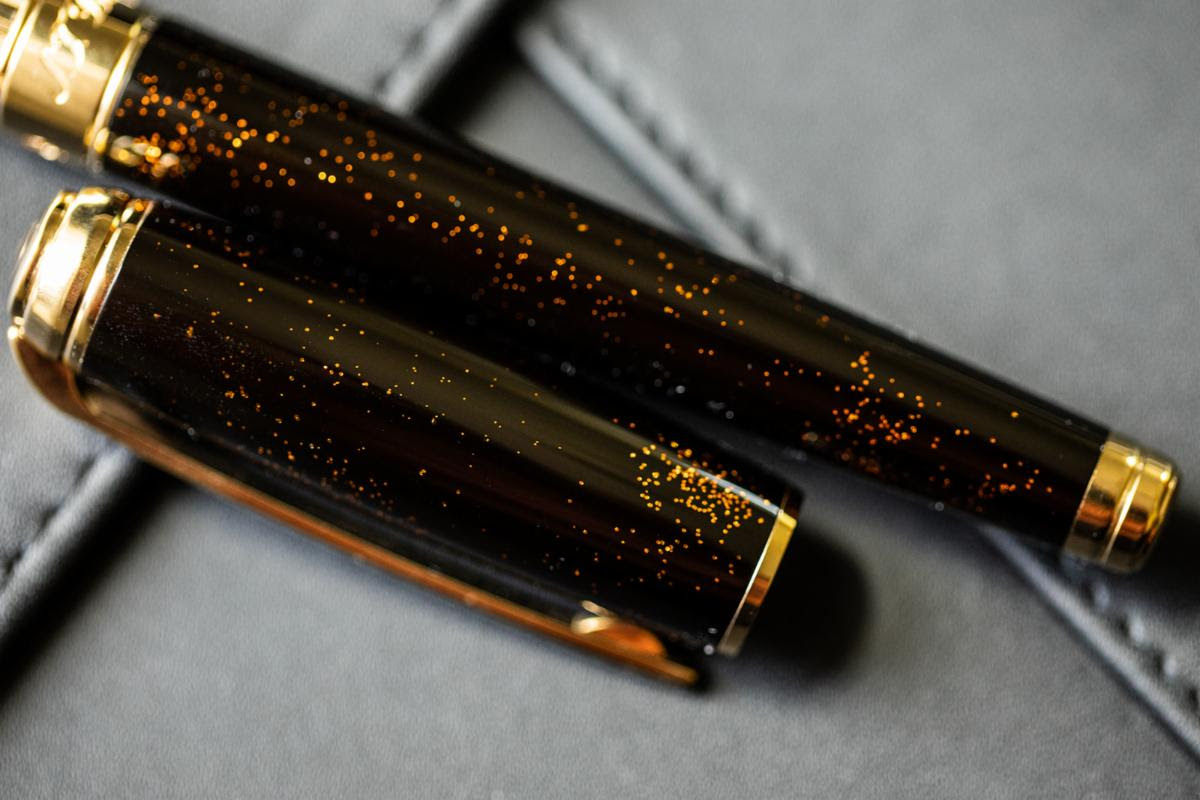 ST Dupont Line 2 Gold Dust Lighter - Black Lacquer & Vermeil