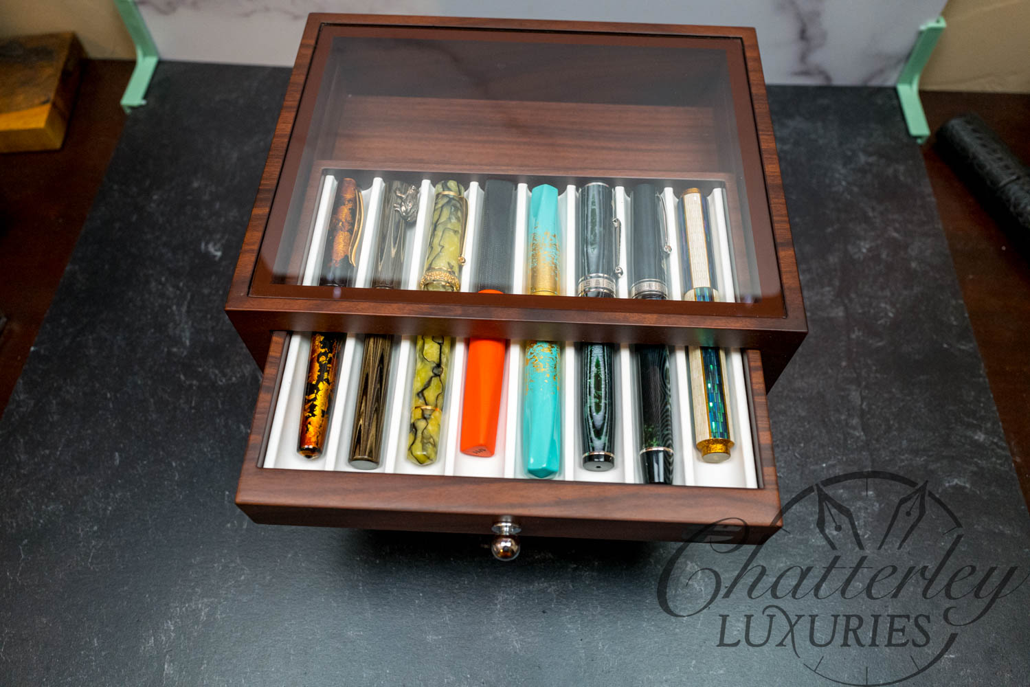 Rosewood 24 Pen Display Case