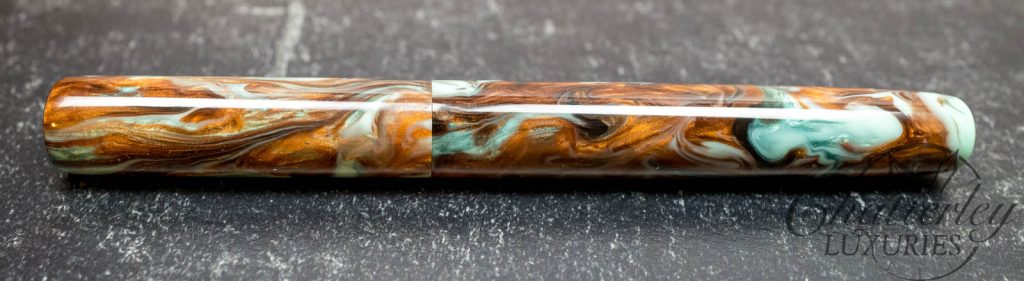 On A Whim Woodworks Zephyr in Teal Agate Fountain Pen - Chatterley