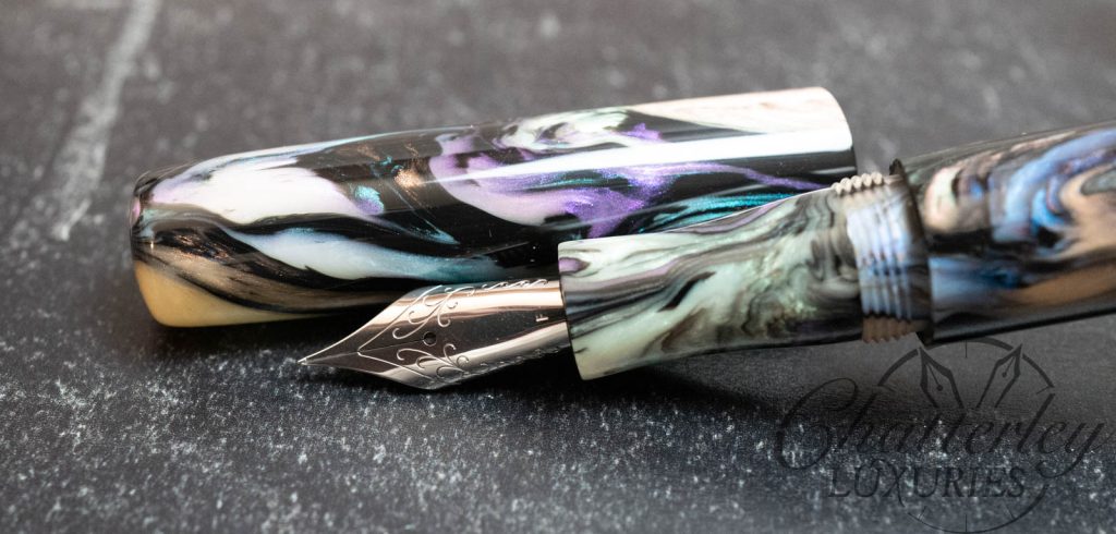 On A Whim Woodworks in Papillon Resin from Turnt Pen Co Fountain Pen