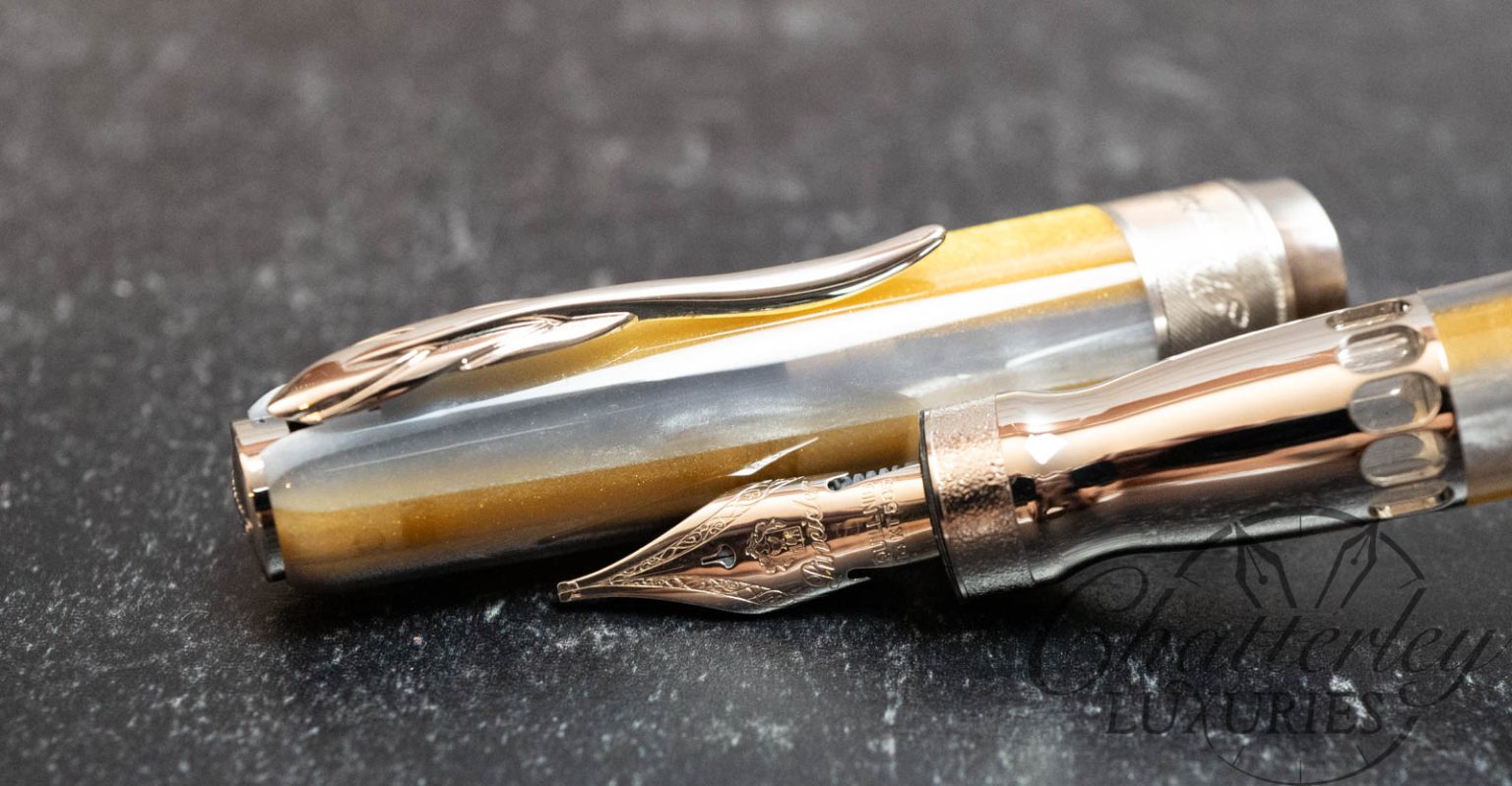 Pineider Arco Byzantium Gold Stone Fountain Pen - Chatterley