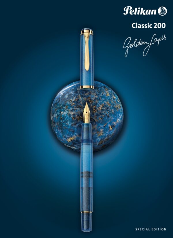 Pelikan Special Edition Classic 200 Golden Lapis Fountain Pen Collection - Image 3