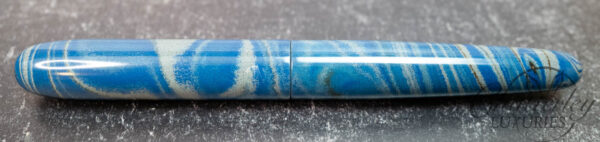 Newton Pens Nikko Blue Gray Swirl Ebonite Fountain Pen - Image 2