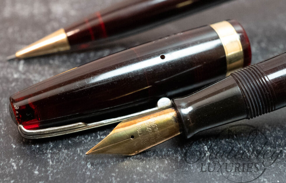 Waterman Hundred Year Red Fountain Pen and Mechanical Pencil Set