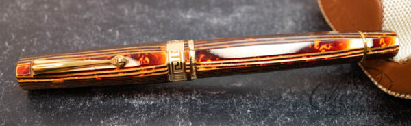 Armando Simoni Club Gladiatore Medio Arco Bronze Celluloid Fountain Pen - Image 2