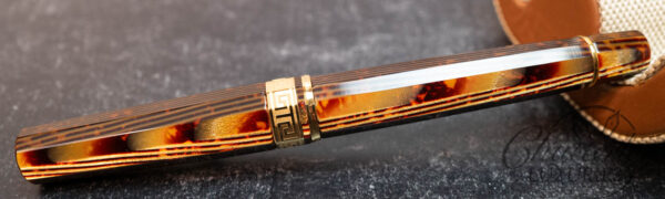 Armando Simoni Club Gladiatore Medio Arco Bronze Celluloid Fountain Pen - Image 4