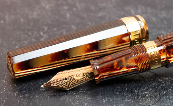 Armando Simoni Club Gladiatore Medio Arco Bronze Celluloid Fountain Pen