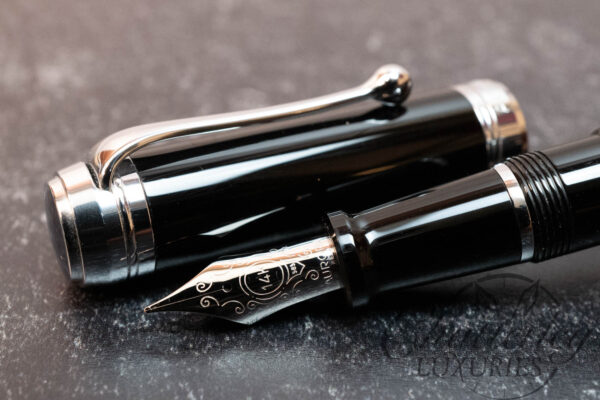 Aurora Talentum Black with Chrome Fountain Pen