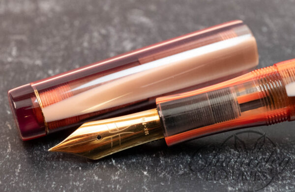 Faggionato Petrarque King Size Cream and Red Striated Fountain Pen