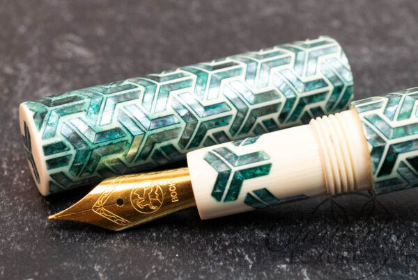 Cypress Modern Raden Ivory and Green Fountain Pen
