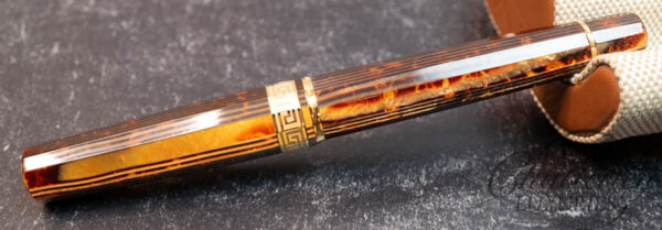 Armando Simoni Club Gladiatore Medio Arco Bronze Celluloid Fountain Pen - Image 4