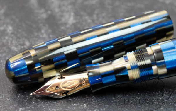 Edison Pen Co. Collier Blue/Black Checkered Fountain Pen