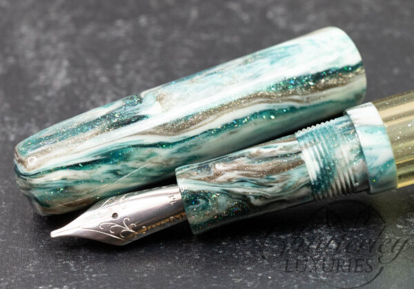 Walltown Pens Lumley Model in Silver Lake Diamondcast Fountain Pen