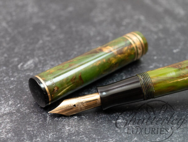 Wahl-Eversharp Decoband Gold Seal Signature Brazilian Green Fountain Pen (1920s–30s, Vintage)