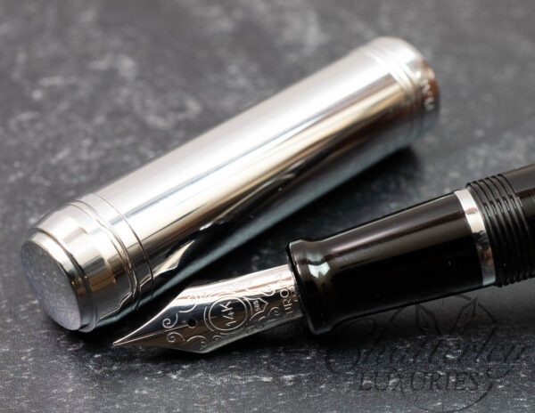Aurora Talentum Black with Chrome Cap Fountain Pen