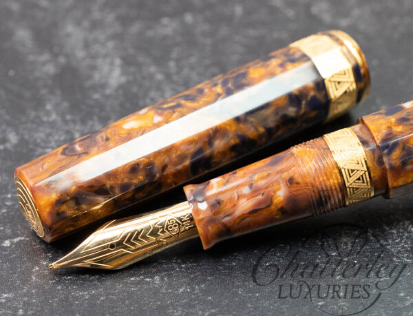 Omas Paragon Blue Saffron Gold Trim Fountain Pen