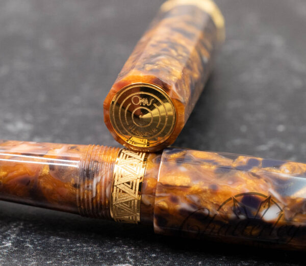 Omas Paragon Blue Saffron Gold Trim Fountain Pen - Image 3