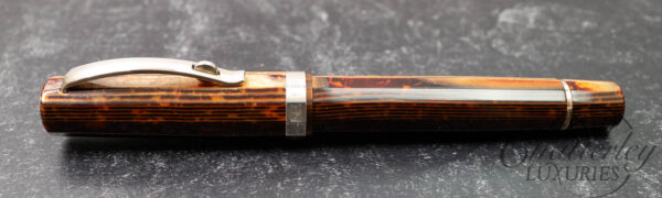 Omas Grand Paragon Brown Arco Celluloid Silver High Tech Trim Fountain Pen - Image 2