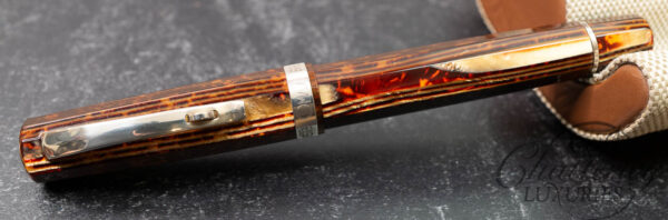 Omas Grand Paragon Brown Arco Celluloid Silver High Tech Trim Fountain Pen - Image 3