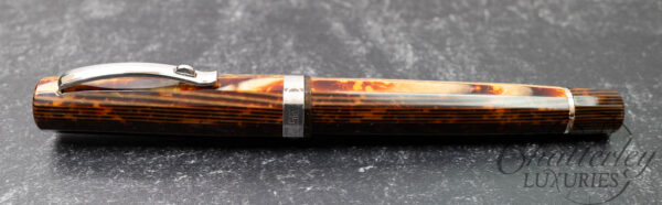 Omas Milord Brown Arco Celluloid Silver High Tech Trim Fountain Pen - Image 2