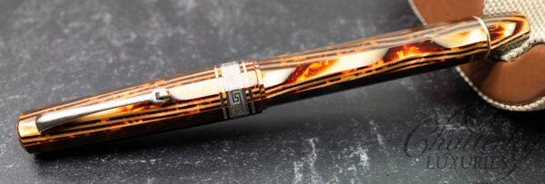 Omas Paragon Extra Old Style Brown Arco Celluloid Silver HT Trim Fountain Pen - Image 3