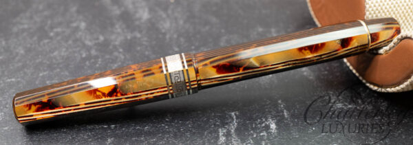 Omas Paragon Extra Old Style Brown Arco Celluloid Silver HT Trim Fountain Pen - Image 5