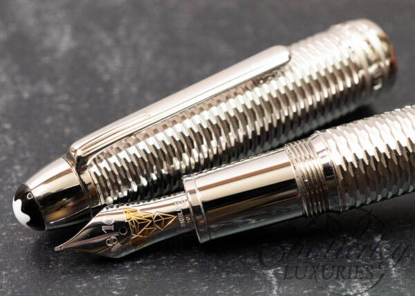 Montblanc Meisterstuck Solitaire Geometry Platinum Coated Fountain Pen