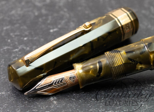 Omas Extra Paragon Saft Green Celluloid Fountain Pen