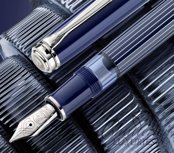 Pelikan Souveran M815 Metal Striped Blue Special Edition Fountain Pen