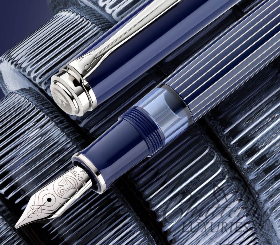 Pelikan Souveran M815 Metal Striped Blue Special Edition Fountain Pen