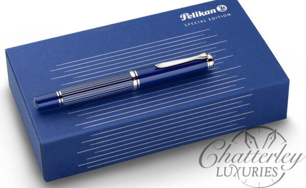Pelikan Souveran M815 Metal Striped Blue Special Edition Fountain Pen - Image 4