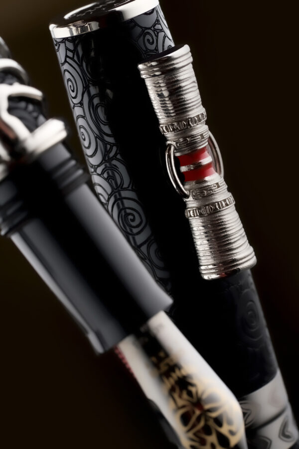 Delta Simbu Indigenous People Collection 2025 "Dancing Skeletons" Black and Silver Limited Edition Fountain Pen - Image 6