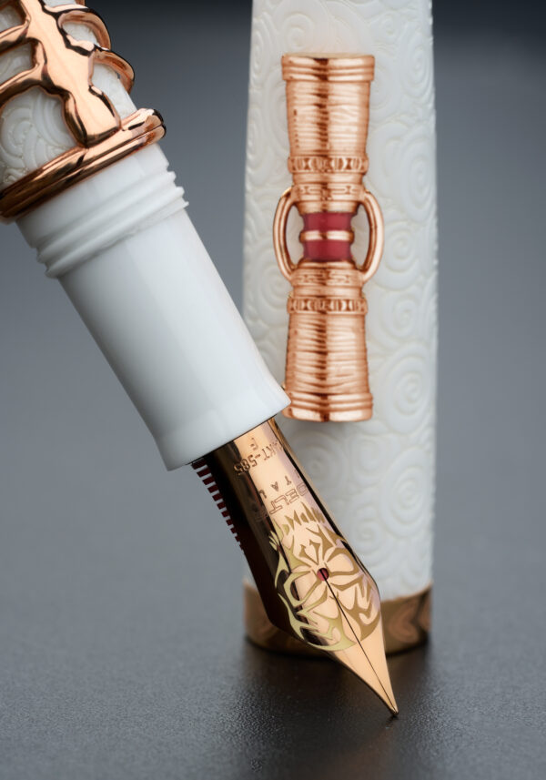 Delta Simbu Indigenous People Collection 2025 "Dancing Skeletons" White and Rose Gold Limited Edition Fountain Pen - Image 5
