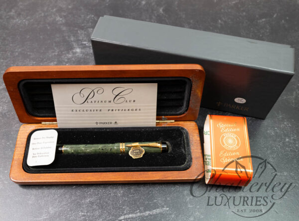 Parker Duofold International Platinum Club Jade Fountain Pen