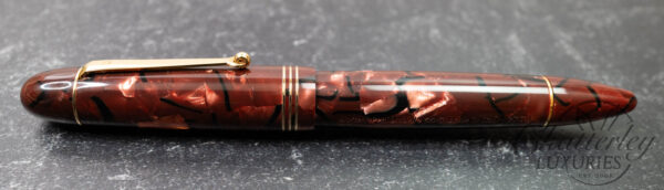 Molteni Modelo 55 Scarlet Red Omas Celluloid Fine Nib Fountain Pen - Image 2