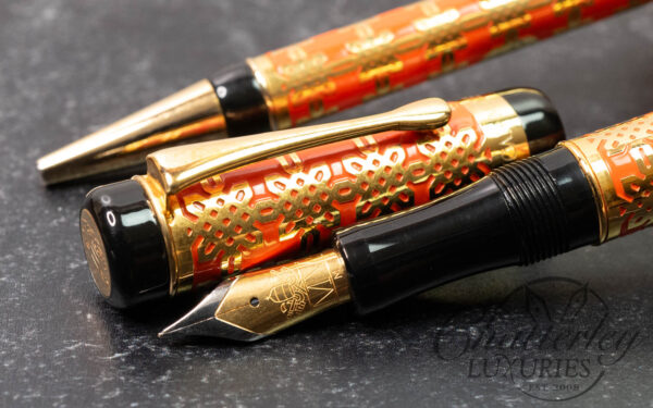 Vatican Museum "Causarum cognitio" Orange Fountain Pen and Ballpoint Set
