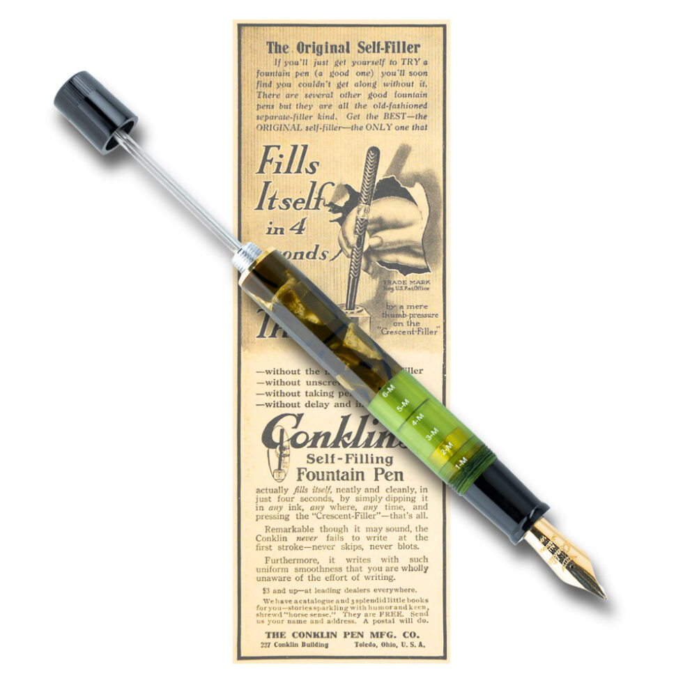 Conklin Nozac Saft Green Celluloid Limited Edition Fountain Pen