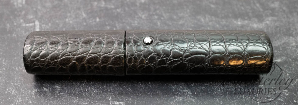 Montblanc Crocodile Black Leather 1 Pen Case