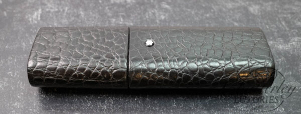 Montblanc Crocodile Black Leather 2 Pen Case