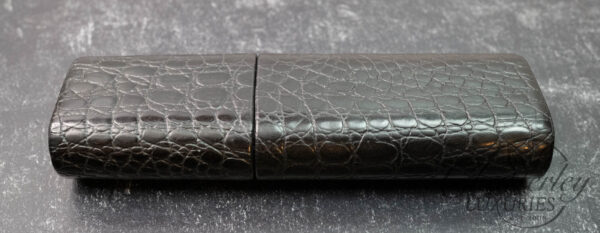 Montblanc Crocodile Black Leather 2 Pen Case - Image 4