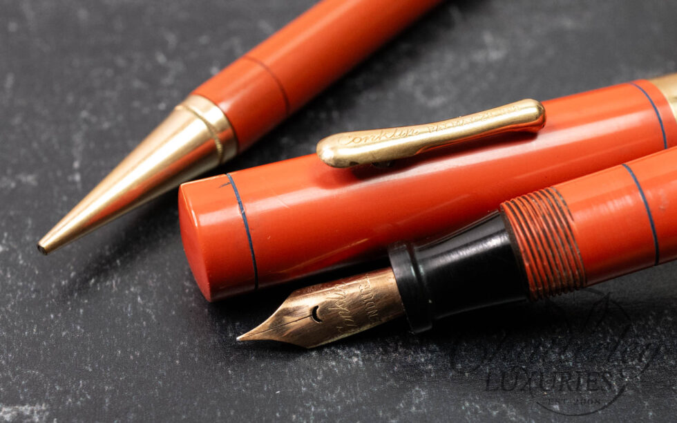 Conklin Endura Oversize Orange Fountain Pen and Mechanical Pencil Set