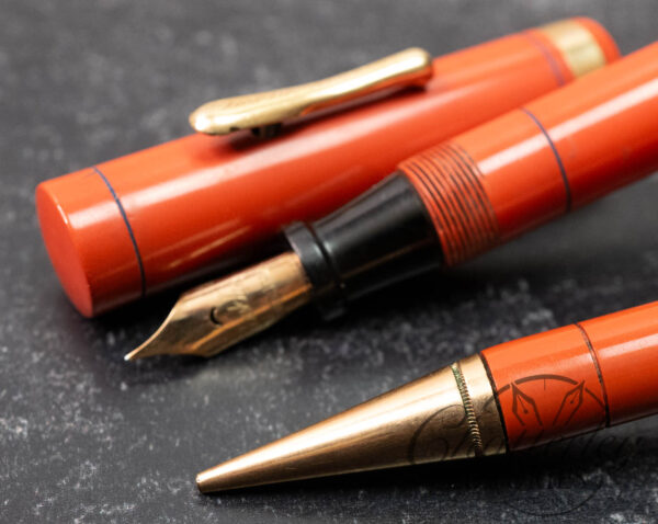 Conklin Endura Oversize Orange Fountain Pen and Mechanical Pencil Set - Image 4