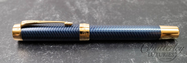 Parker Duofold Prestige Centennial Blue Chevron Fountain Pen - Image 2
