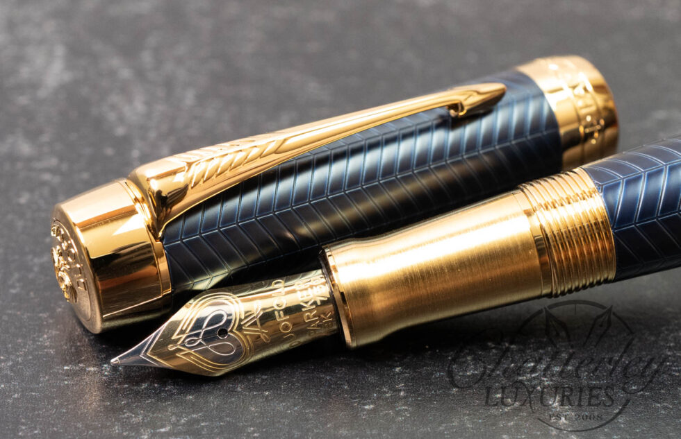 Parker Duofold Prestige Centennial Blue Chevron Fountain Pen