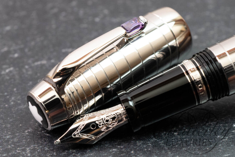 Montblanc Boheme Radial Steel with Amethyst Stone Fountain Pen